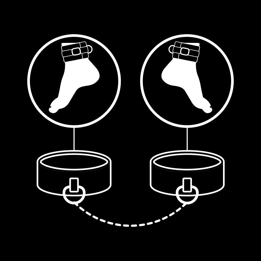 Algemas Tornozelo Fetish Submissive Preto