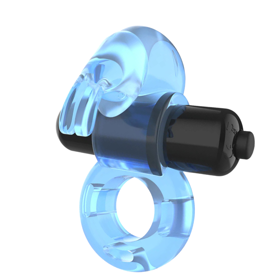 Anel Peniano Vibração Pilhas Intense Fry Azul