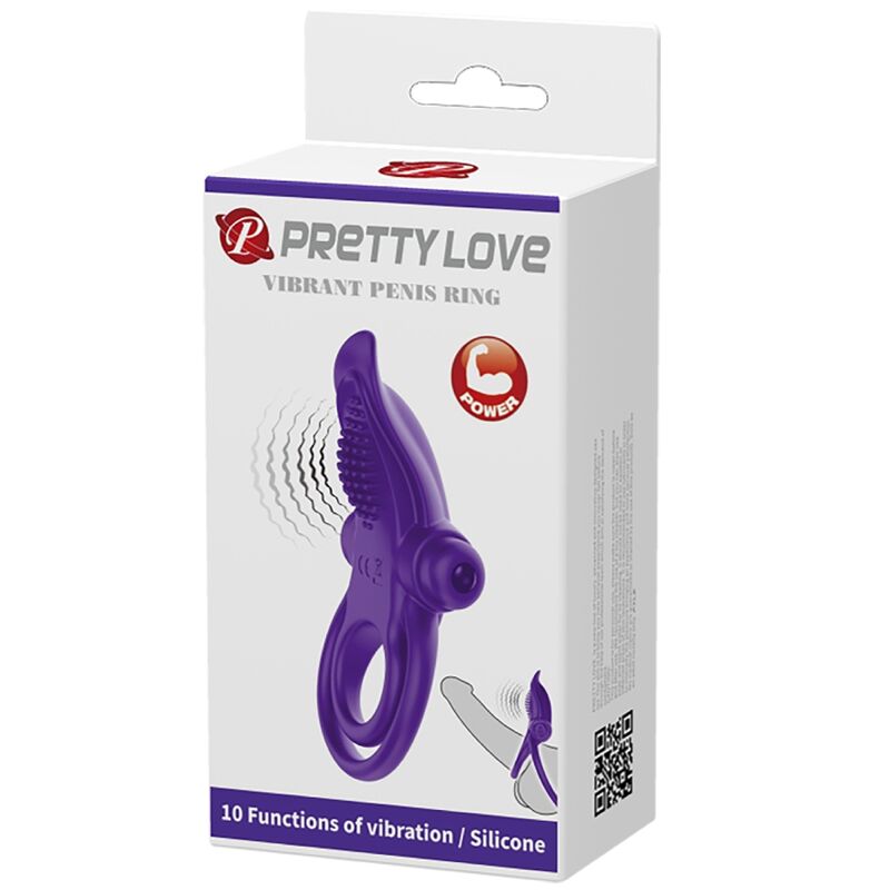 Anel Peniano Vibração Pilhas Prettylove Purple