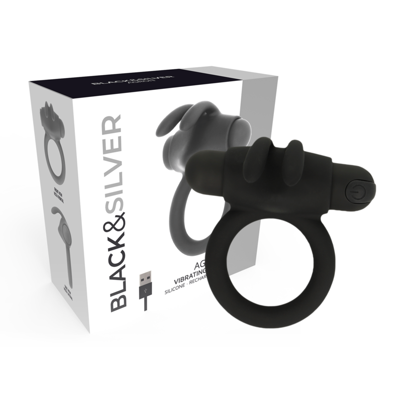 Anel Peniano Vibração Usb Black&Silver Agron