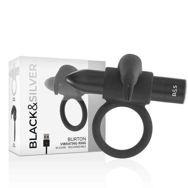 Anel Peniano Vibração Usb Black&Silver Burton