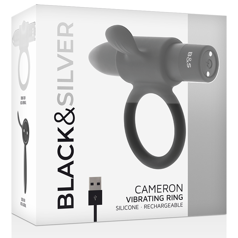 Anel Peniano Vibração Usb Black&Silver Cameron