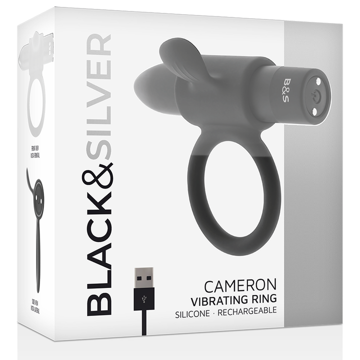 Anel Peniano Vibração Usb Black&Silver Cameron