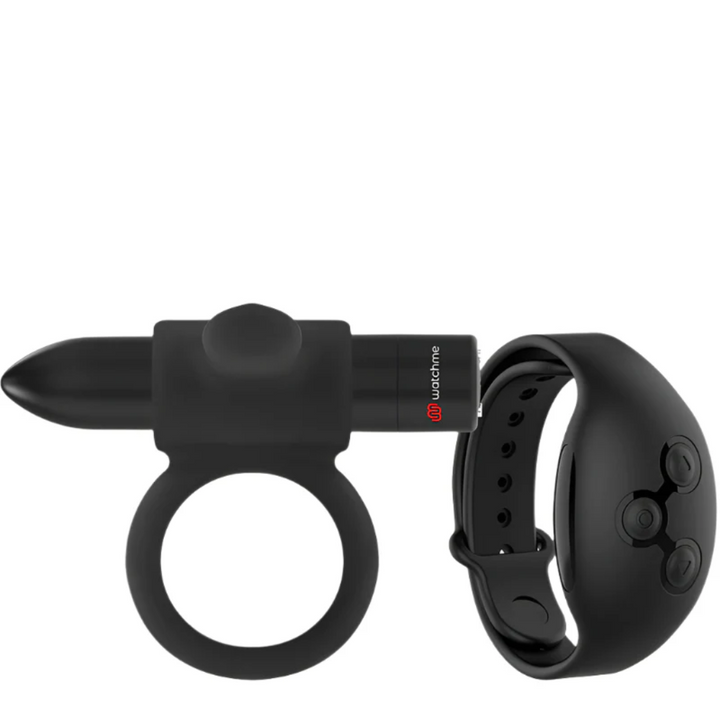Anel Peniano Vibração Usb Black&Silver Cameron Controlo Remoto Watchme