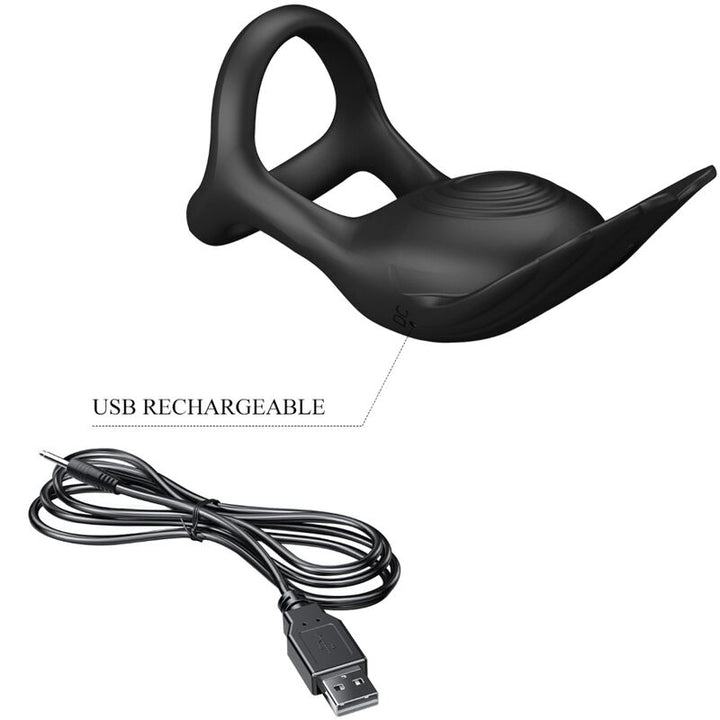 Anel Peniano Vibração Usb Prettylove Silas Preto