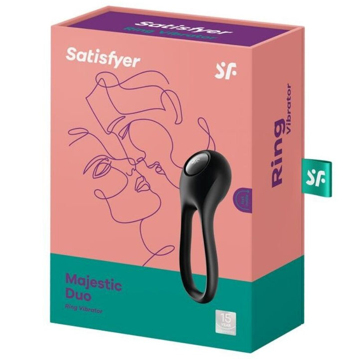 Anel Peniano Vibração Usb Satisfyer Majestic Duo Preto