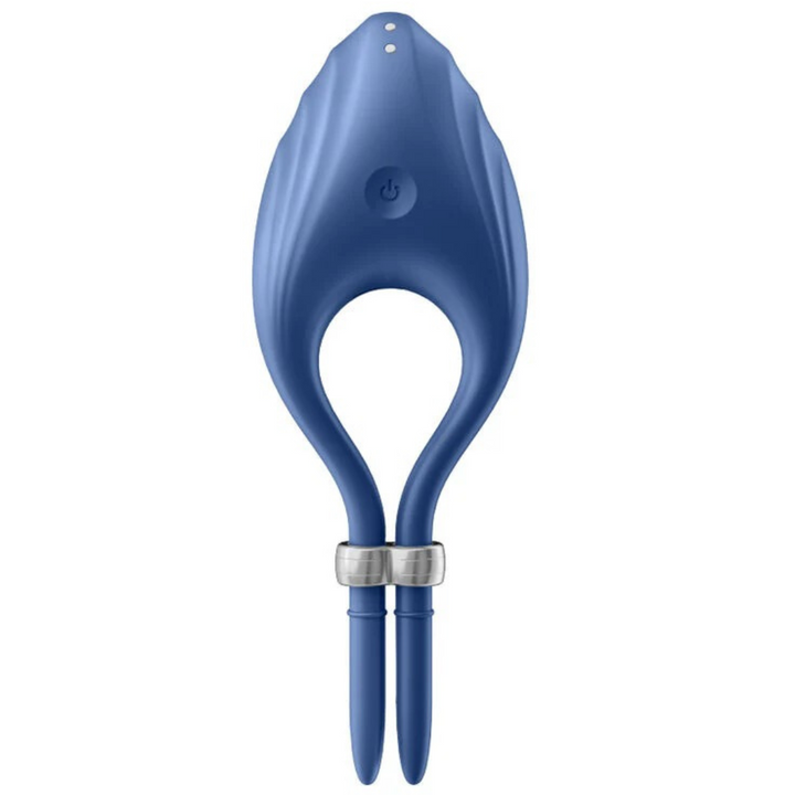 Anel Peniano Vibração Usb Tamanho Ajustável Satisfyer Duelist Azul