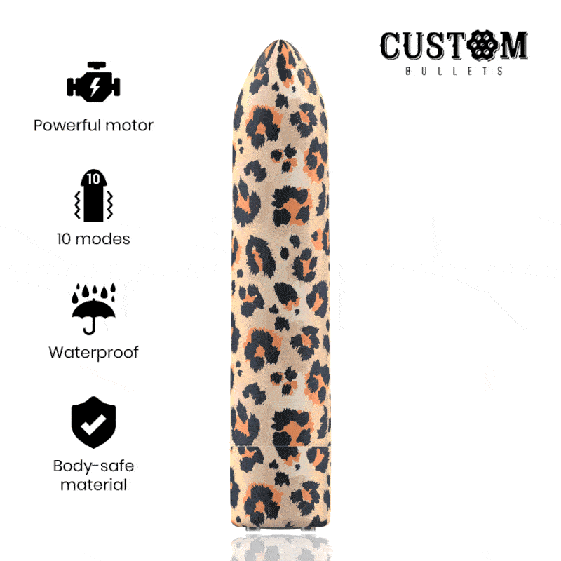 Bala Vibração Usb Custom Bullets Leopard