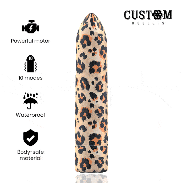 Bala Vibração Usb Custom Bullets Leopard