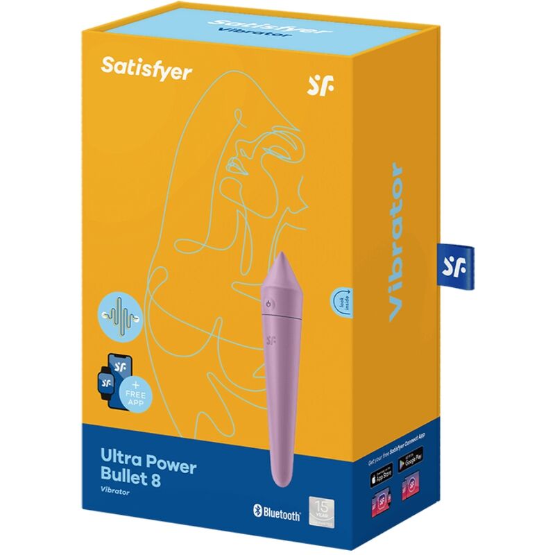 Bala Vibração Usb Satisfyer Ultra Power Bullet 8 Lilás Controlo Remoto App