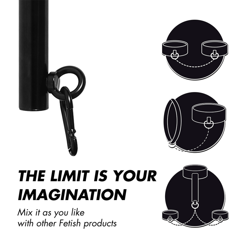Barra Separadora Fixa Algemas Pulso e Tornozelo Fetish Submissive 62cm