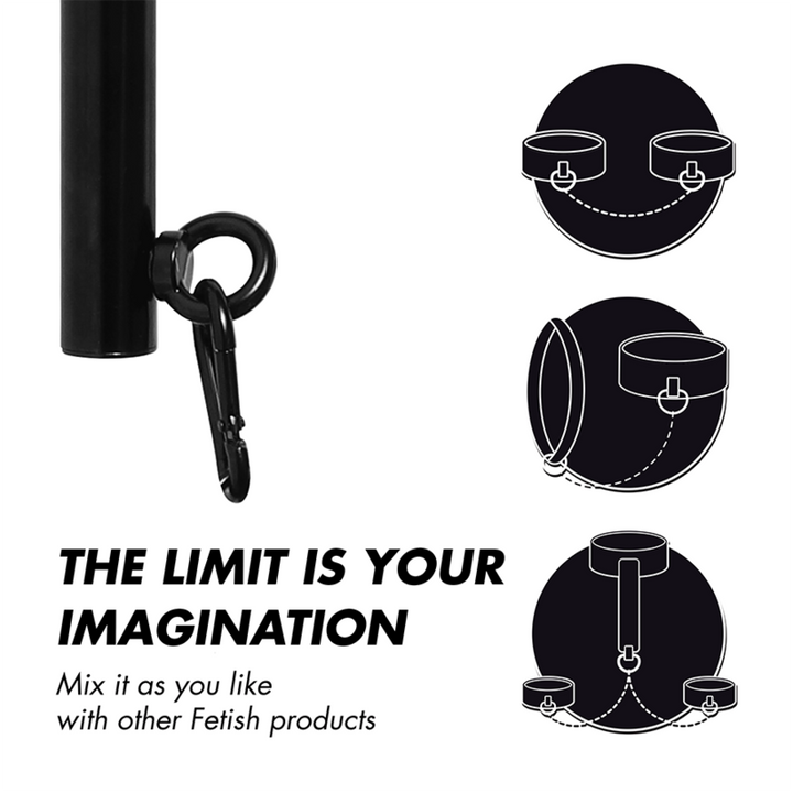 Barra Separadora Fixa Algemas Pulso e Tornozelo Fetish Submissive 62cm
