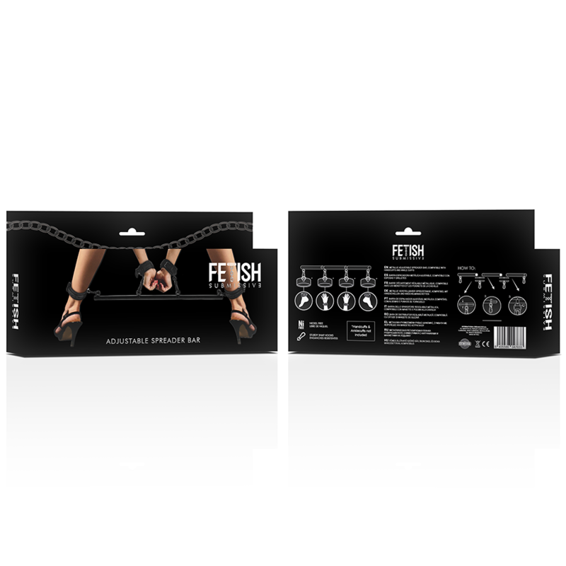 Barra Separadora Fixa Algemas Pulso e Tornozelo Fetish Submissive 62cm