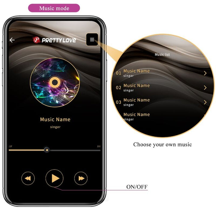 Bola Kegel Dupla Vibração Usb PrettyLove Elvira Controlo Remoto App