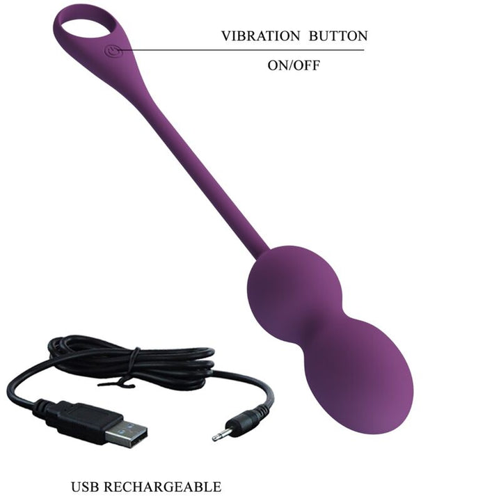 Bola Kegel Dupla Vibração Usb PrettyLove Elvira Controlo Remoto App