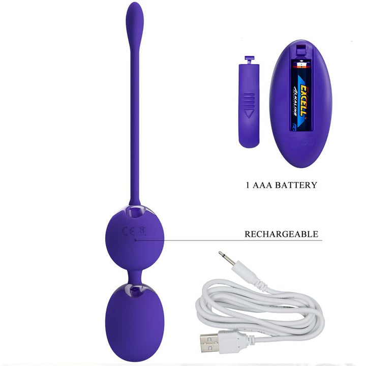 Bola Kegel Dupla Vibração Usb PrettyLove Willie Youth Controlo Remoto