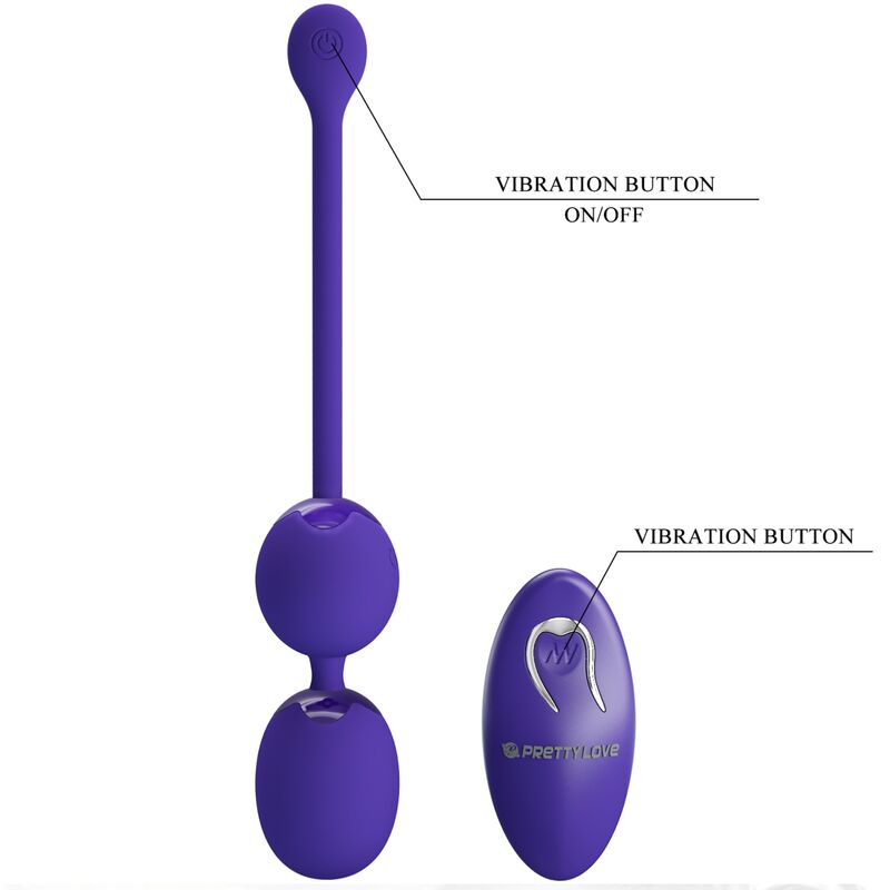 Bola Kegel Dupla Vibração Usb PrettyLove Willie Youth Controlo Remoto