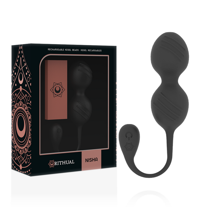 Bola Kegel Dupla Vibração Usb Rithual Nisha Preto