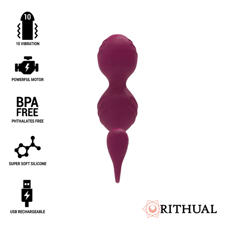 Bola Kegel Dupla Vibração Usb Rithual Nisha Vermelho