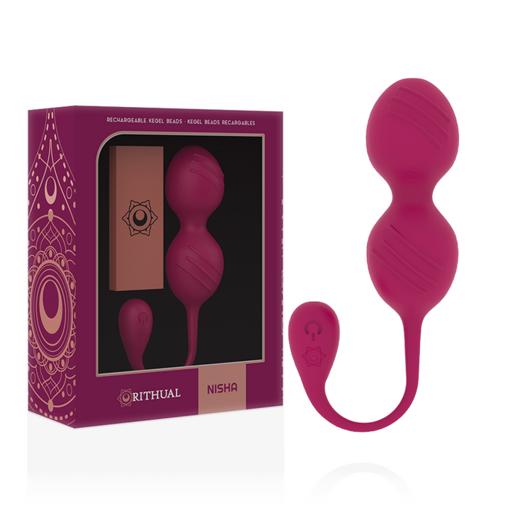 Bola Kegel Dupla Vibração Usb Rithual Nisha Vermelho