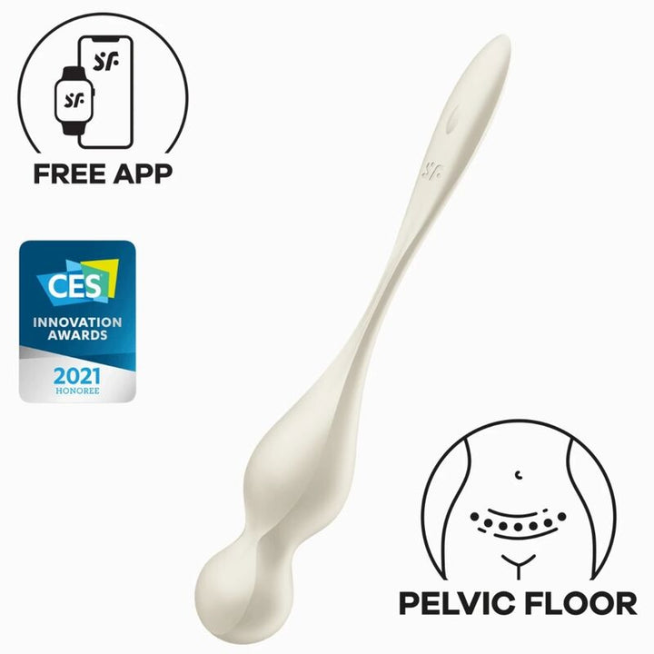 Bola Kegel Dupla Vibração Usb Satisfyer Love Birds 1 Branco Controlo Remoto App