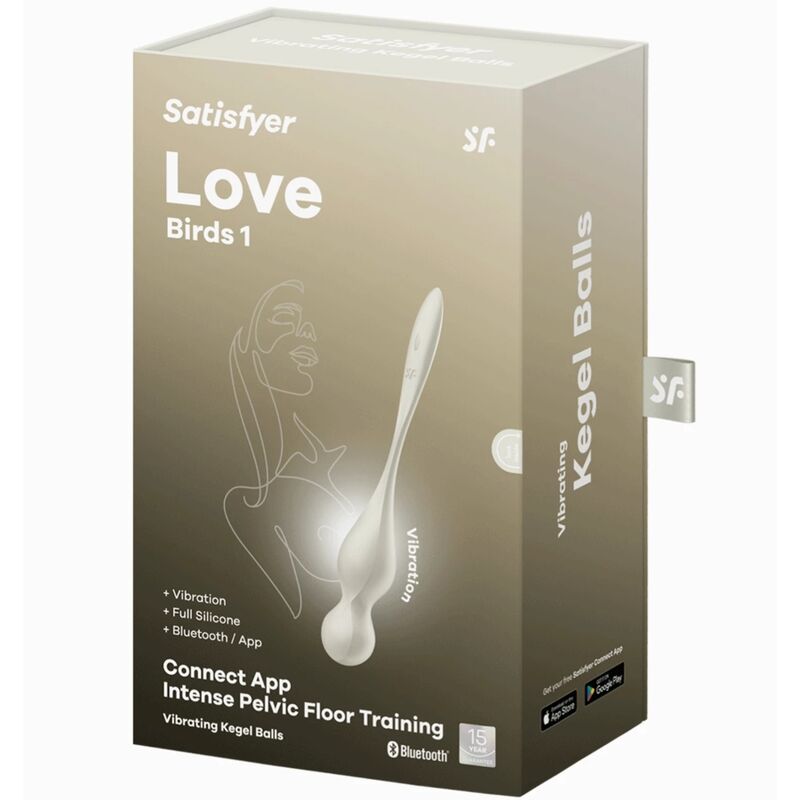 Bola Kegel Dupla Vibração Usb Satisfyer Love Birds 1 Branco Controlo Remoto App