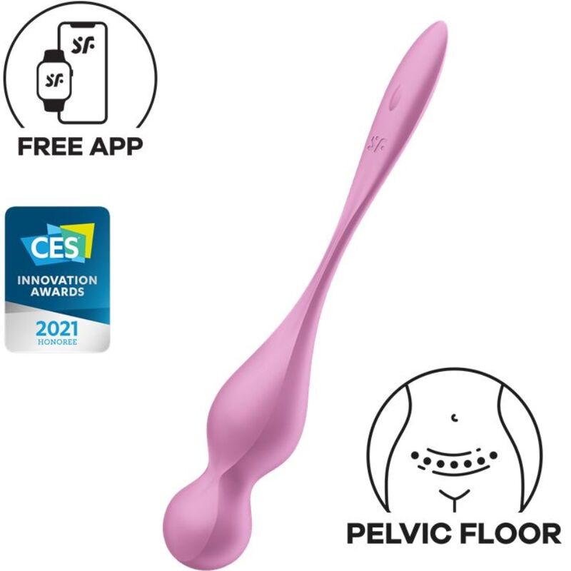Bola Kegel Dupla Vibração Usb Satisfyer Love Birds 1 Rosa Controlo Remoto App