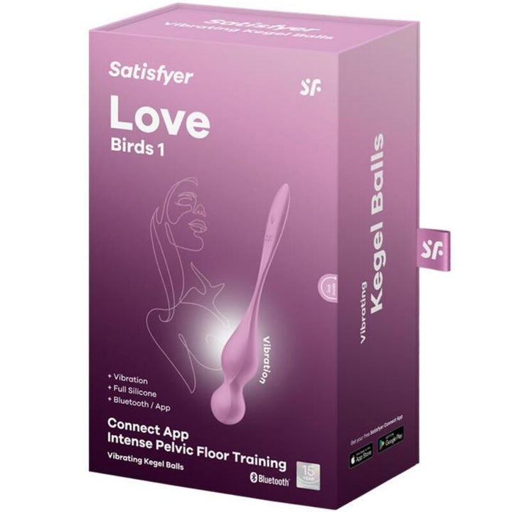 Bola Kegel Dupla Vibração Usb Satisfyer Love Birds 1 Rosa Controlo Remoto App