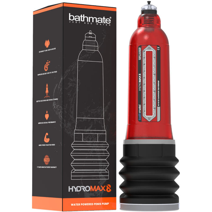 Bomba Peniana Vácuo Manual Bathmate Hydromax 8 Vermelho