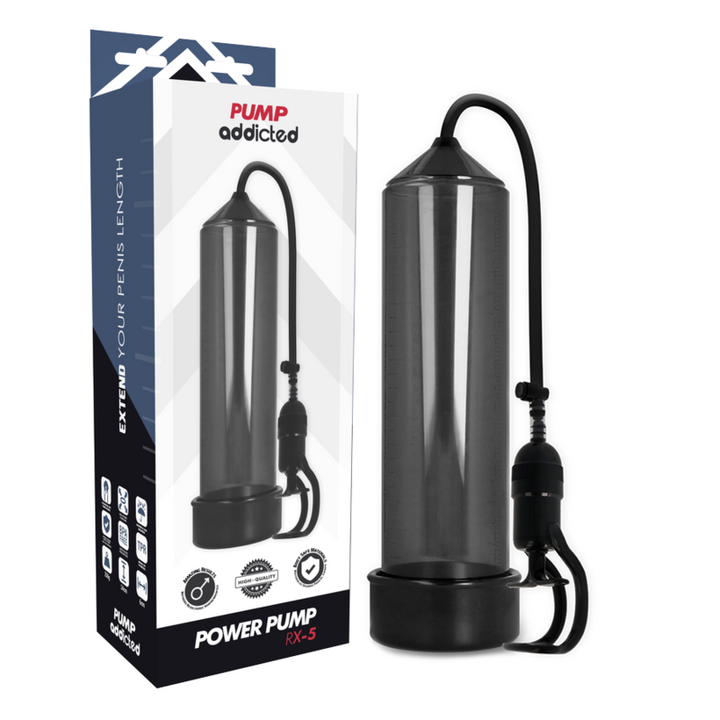 Bomba Peniana Vácuo Manual PumpAddicted RX5 Preto