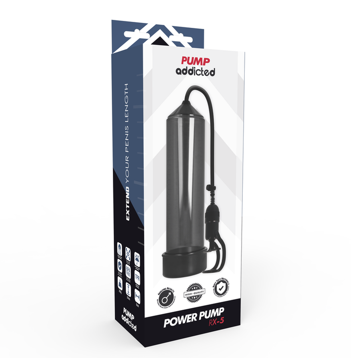 Bomba Peniana Vácuo Manual PumpAddicted RX5 Preto