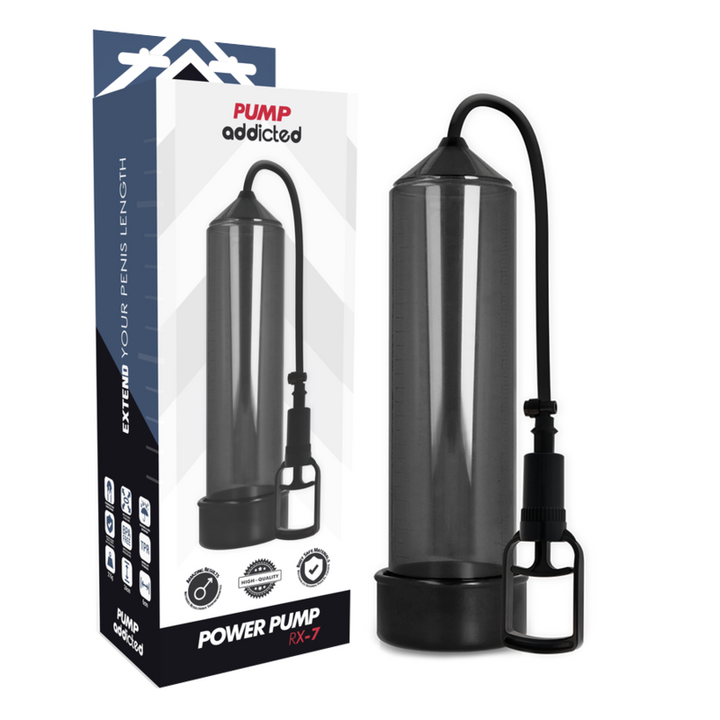 Bomba Peniana Vácuo Manual PumpAddicted RX7 Preto