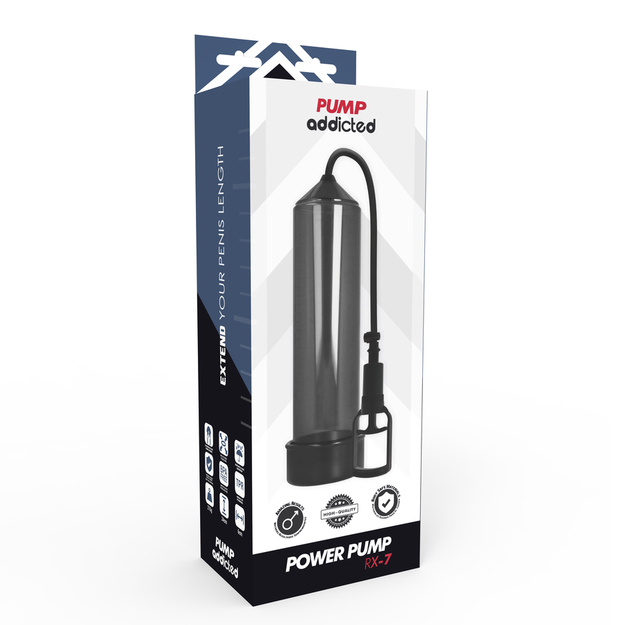 Bomba Peniana Vácuo Manual PumpAddicted RX7 Preto
