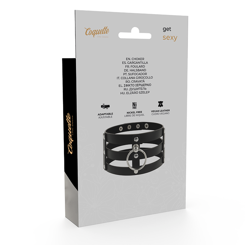 Coleira Coquette 3 Fitas e Anel