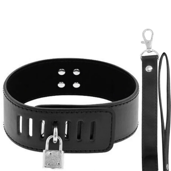 Coleira De Postura Trela e Cadeado Darkness