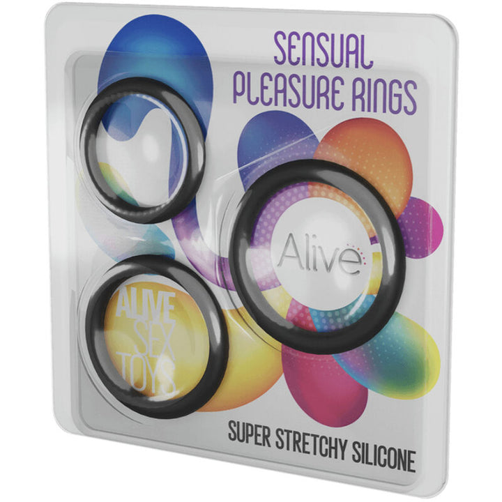 Conjunto 3 Anéis Penianos Grossos Alive Sensual Pleasure