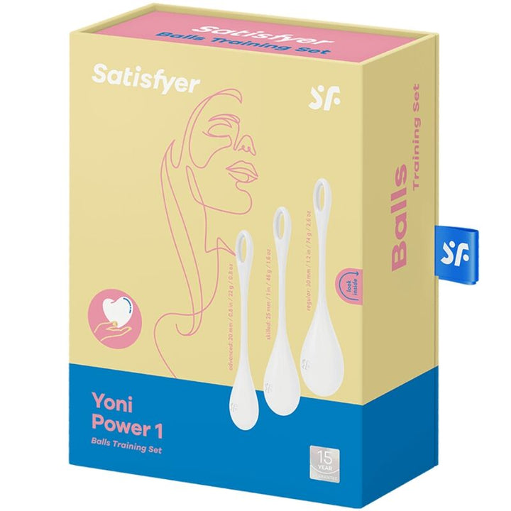Conjunto 3 Bolas Kegel Satisfyer Yoni Power 1 Branco