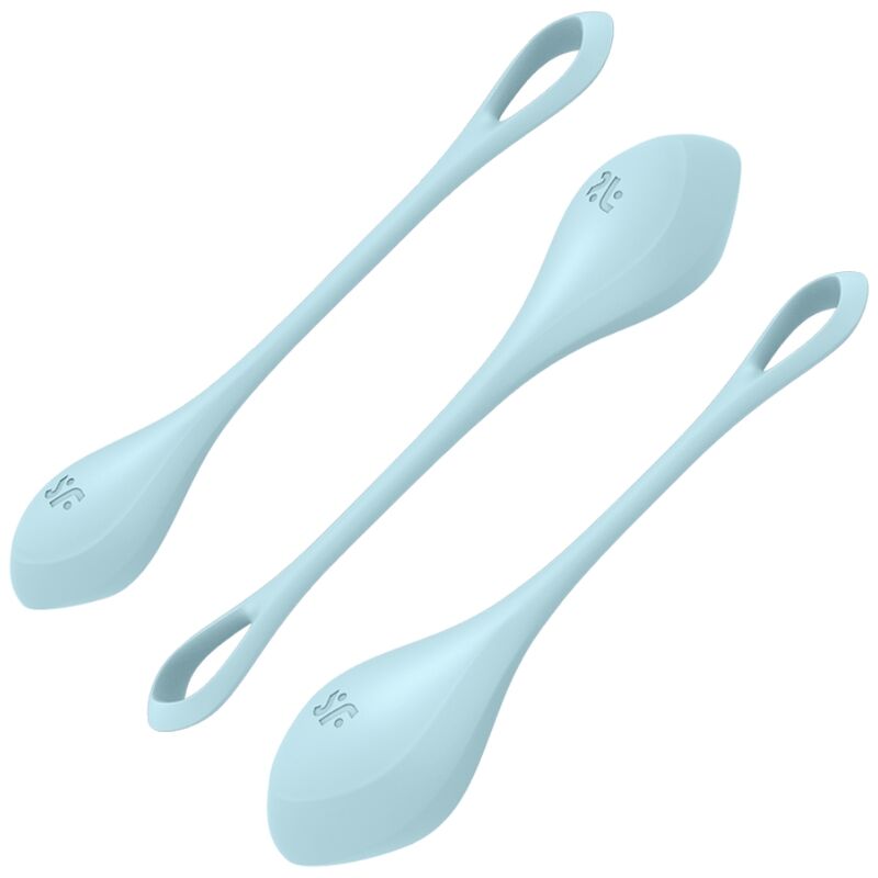 Conjunto 3 Bolas Kegel Satisfyer Yoni Power 2 Azul