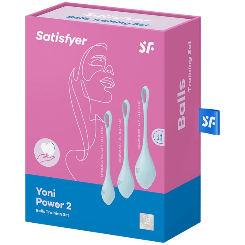Conjunto 3 Bolas Kegel Satisfyer Yoni Power 2 Azul