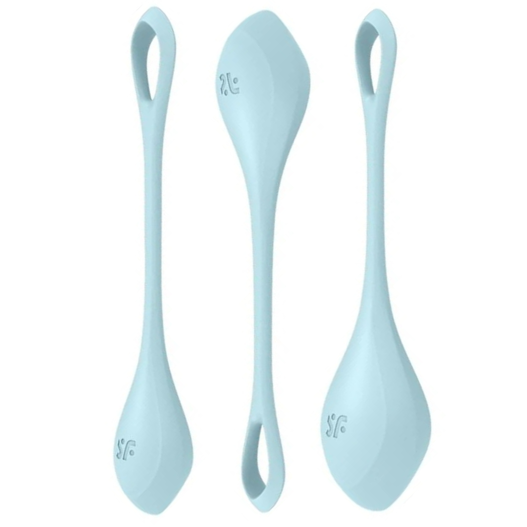 Conjunto 3 Bolas Kegel Satisfyer Yoni Power 2 Azul