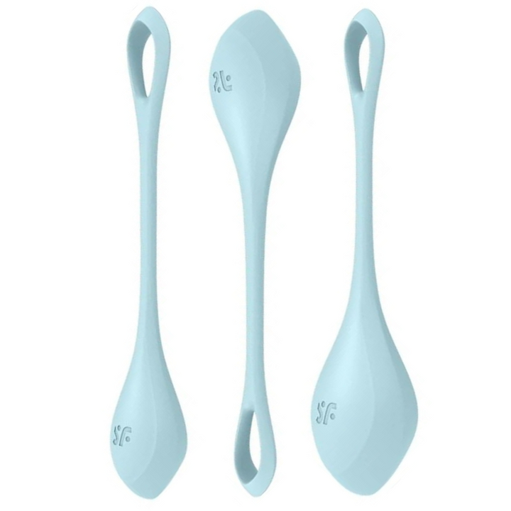 Conjunto 3 Bolas Kegel Satisfyer Yoni Power 2 Azul