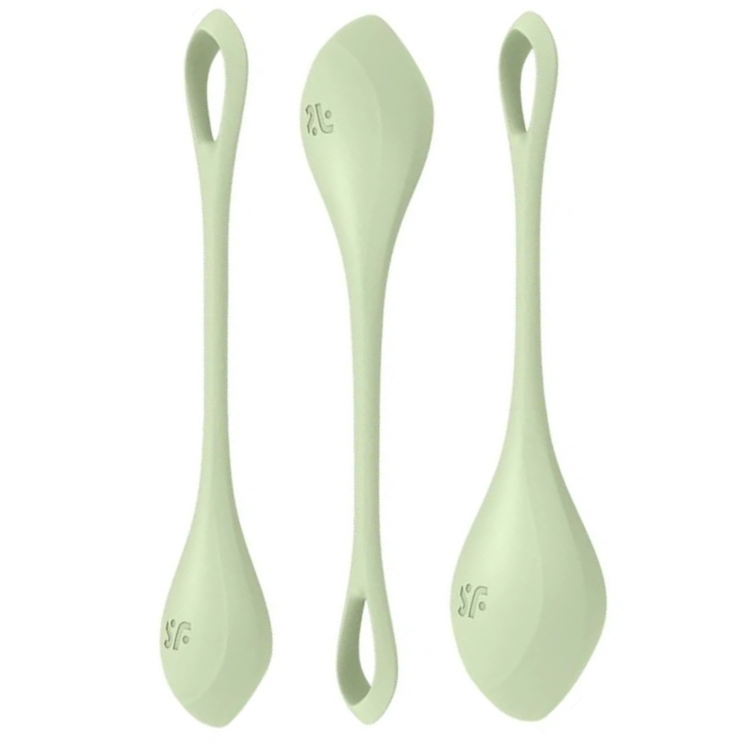 Conjunto 3 Bolas Kegel Satisfyer Yoni Power 2 Verde