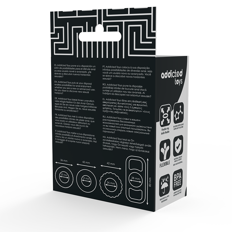 Conjunto 4 Anéis Penianos Silicone Addicted