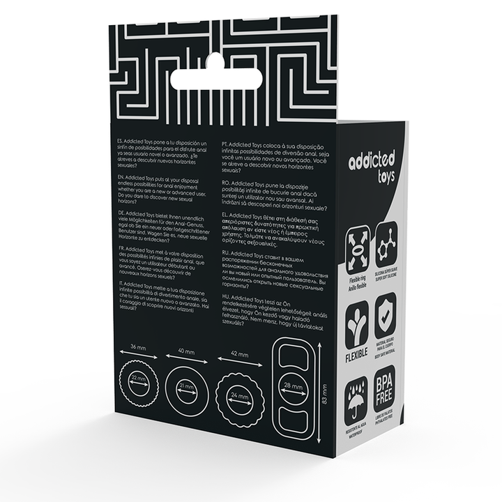 Conjunto 4 Anéis Penianos Silicone Addicted