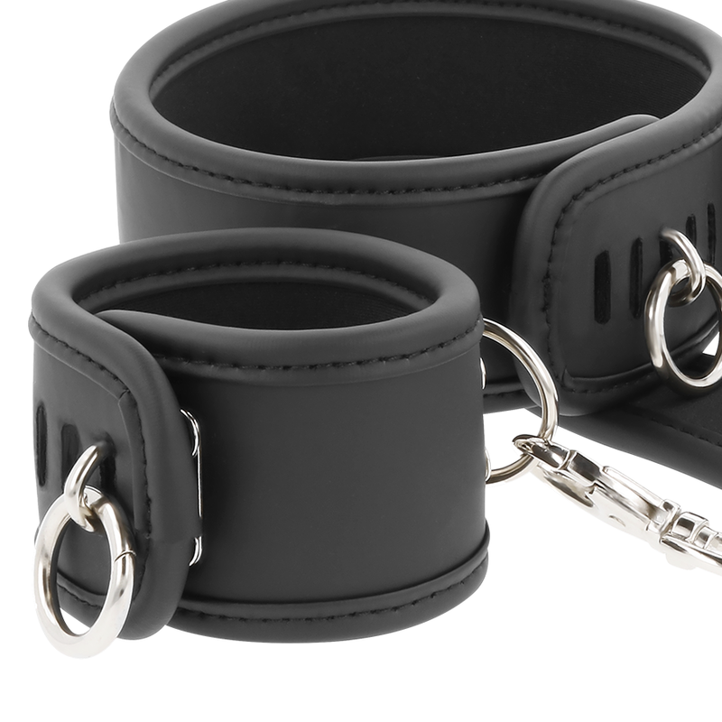 Conjunto Algemas Pulso, Coleira Postura e Hogtie Fetish Submissive