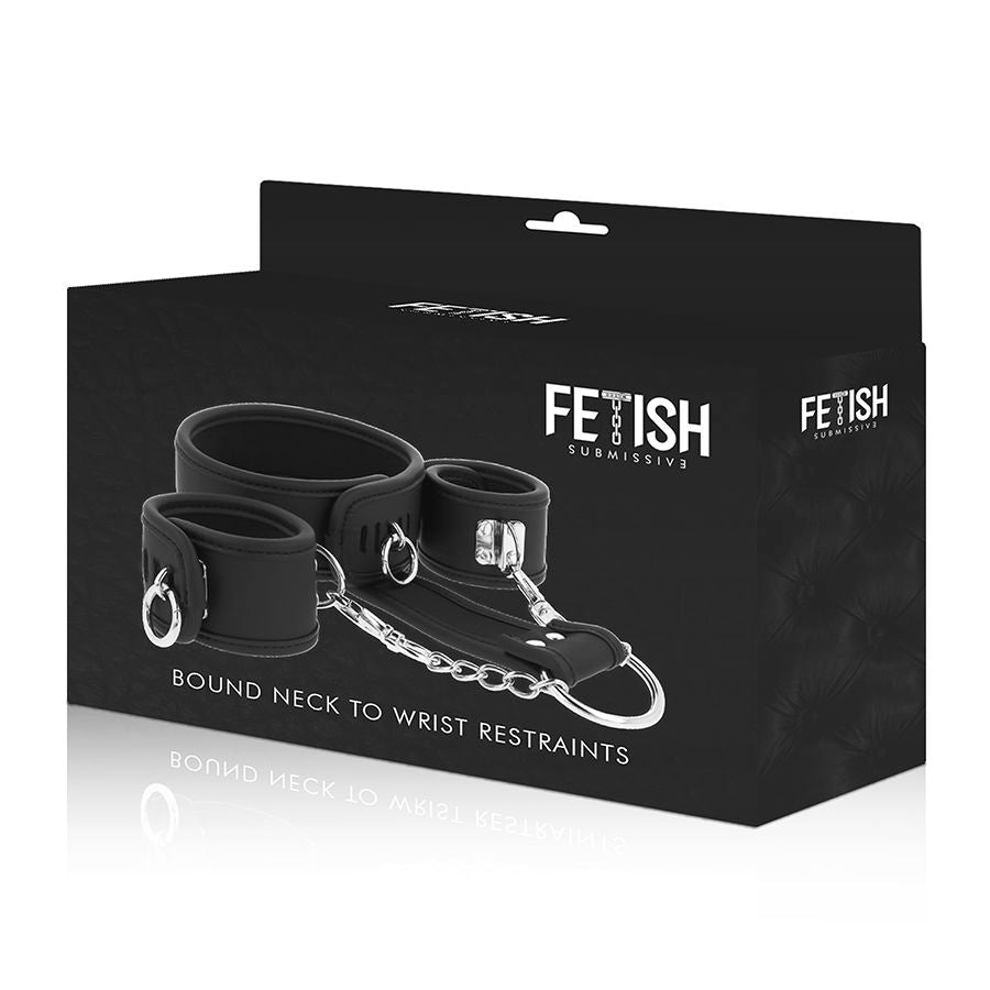 Conjunto Algemas Pulso, Coleira Postura e Hogtie Fetish Submissive