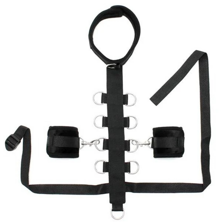 Conjunto Algemas Pulso, Coleira e Hogtie BondagePlay