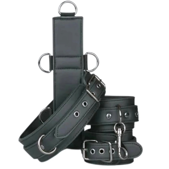 Conjunto Algemas Pulso, Coleira e Hogtie EasyToys