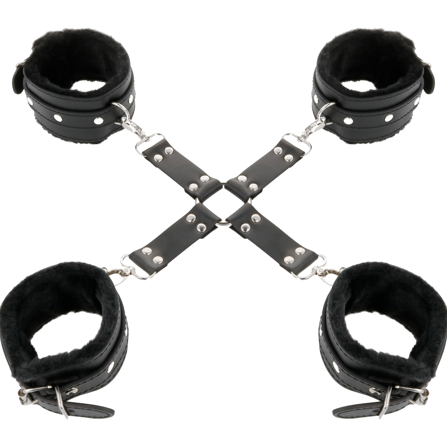 Conjunto Algemas Pulso, Tornozelo e Hogtie Darkness
