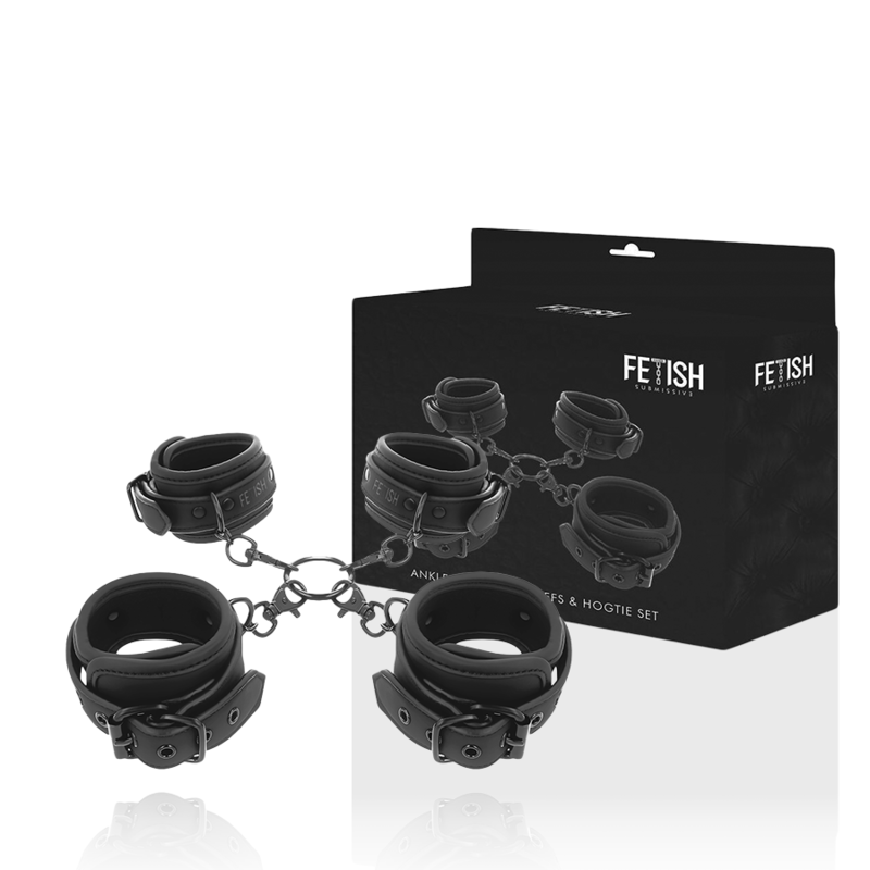 Conjunto Algemas Pulso, Tornozelo e Hogtie Fetish Submissive